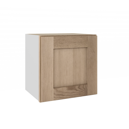 15" Tall x 12" Deep Stacker /  Upper Natural Color 17ROS - Redondo White Oak Shaker 1-1/4" Overlay Wall Cabinet