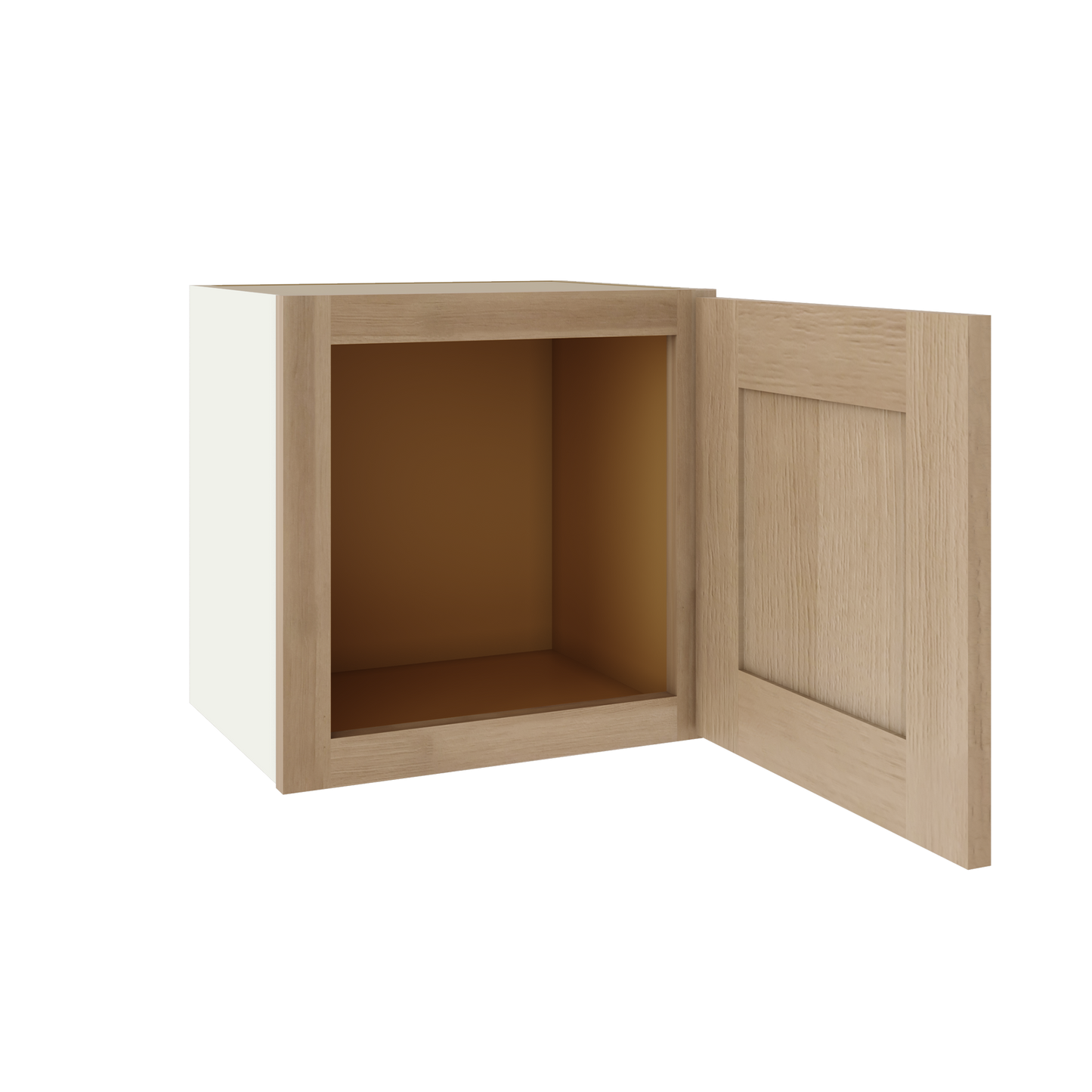 15" Tall x 12" Deep Stacker /  Upper Natural Color 17ROS - Redondo White Oak Shaker 1-1/4" Overlay Wall Cabinet