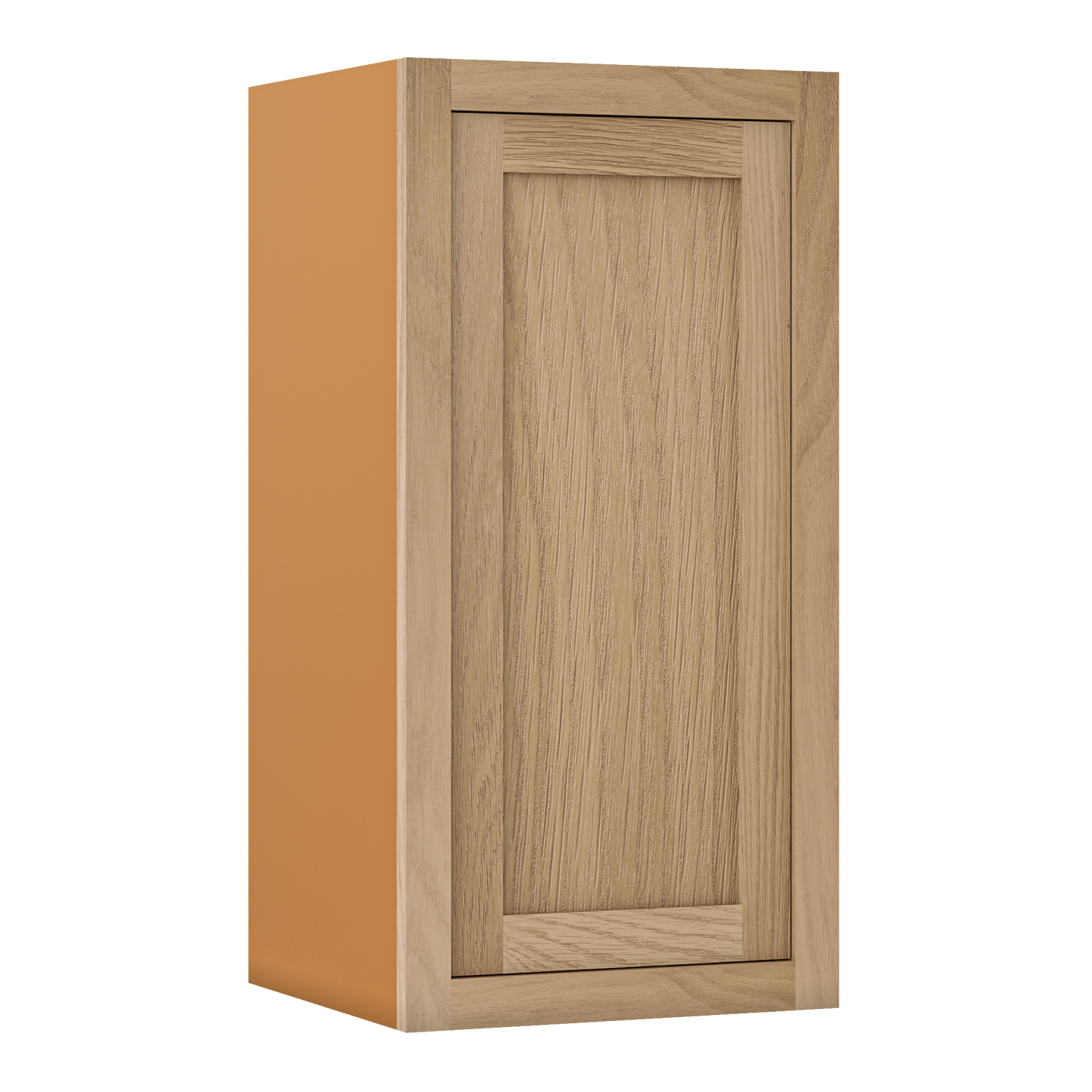 39" Tall White Oak Inset Shaker Wall Cabinet - Single Door 9", 12", 15", 18" & 21"