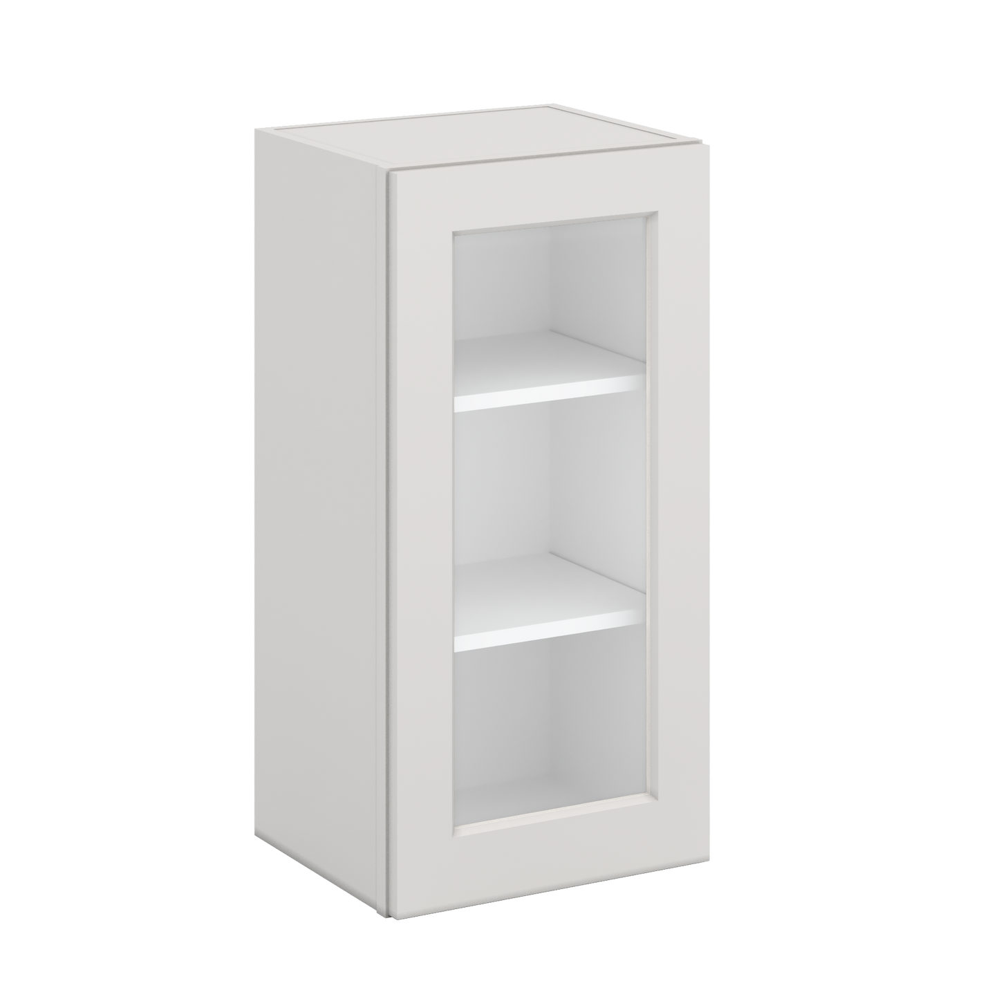 30" Tall 2WS White Shaker 1-1/4" Overlay  Glass Ready Wall Cabinet - Single Door 9", 12", 15", 18", 21" WIde
