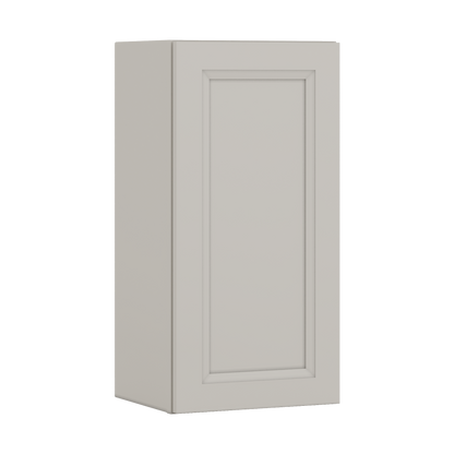 30" Tall 27LGDS Laguna Gray Double Shaker Wall Cabinet - Single Door 9", 12", 15", 18", 21" WIde