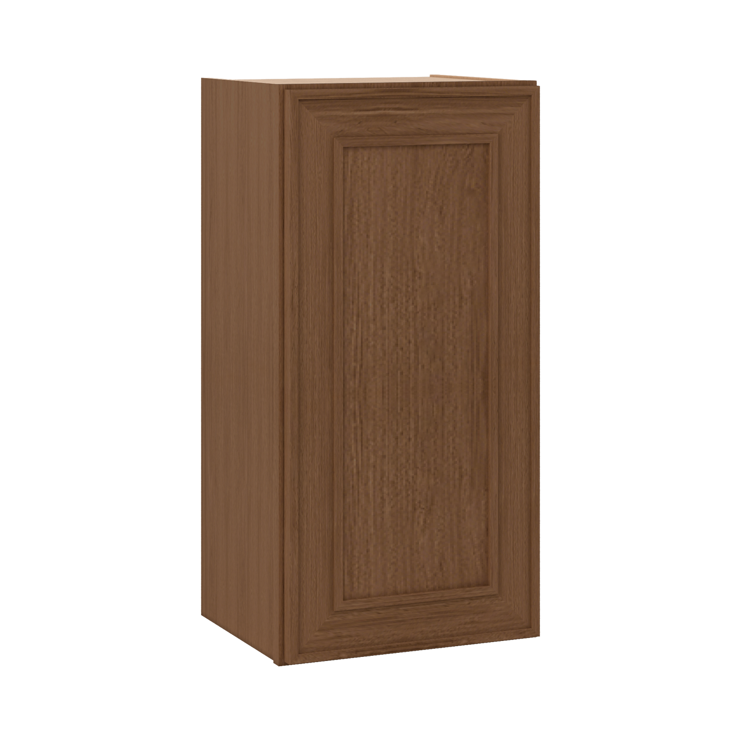 30" Tall Single Door 9", 12", 15", 18" & 21" Wall Cabinet Elegant Craftsman Mocha Shaker 1-1/4" Overlay Shaker