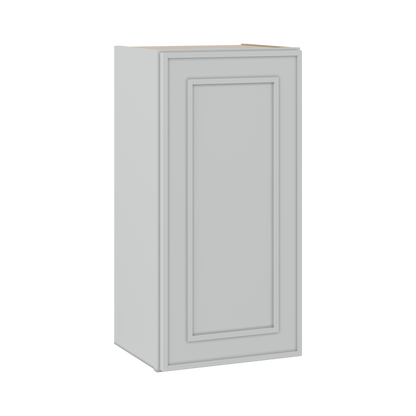 30" Tall Single Door 9", 12", 15", 18" & 21" Wall Cabinet White Elegant Oak Craftsman Shaker 1-1/4" Overlay Shaker