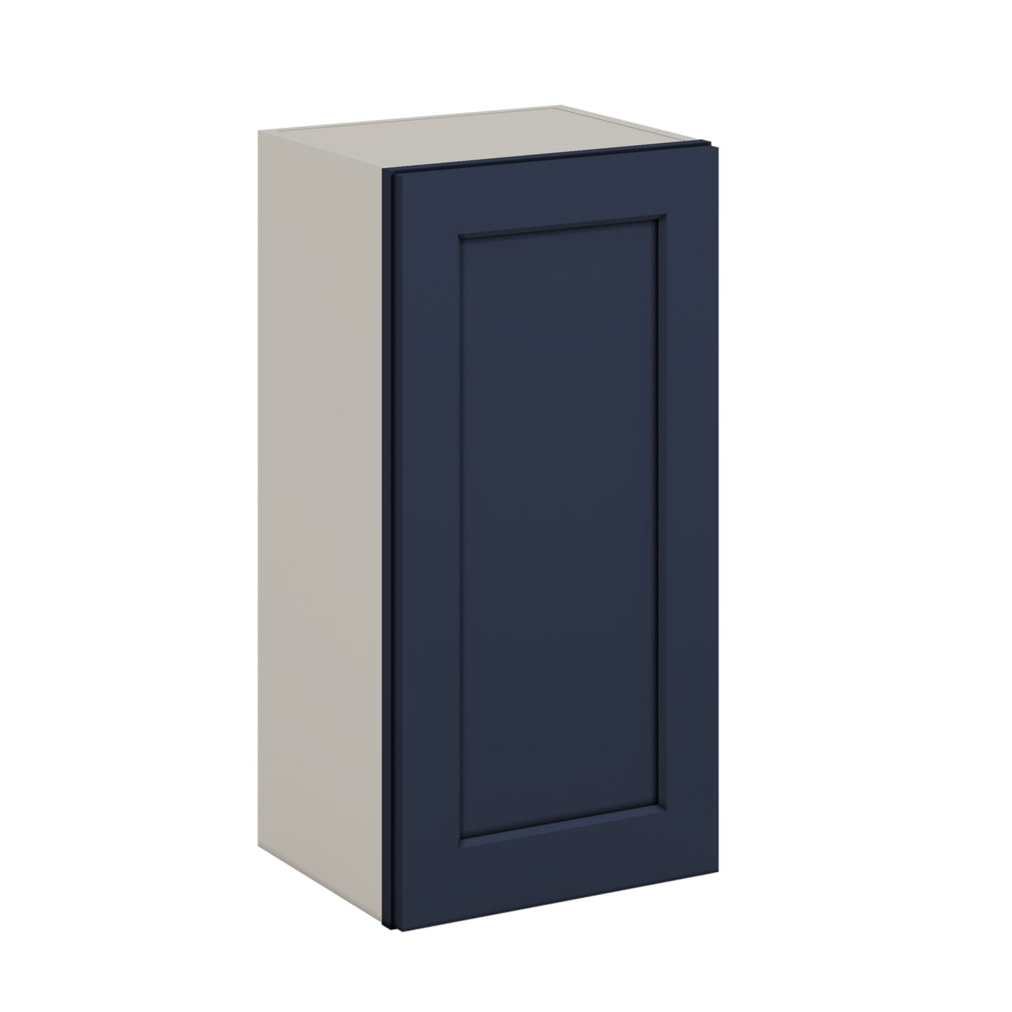 30" Tall NB29- Naval Blue Shaker 1-1/4" Overlay Wall Cabinet - Single Door 9", 12", 15", 18", 21" WIde