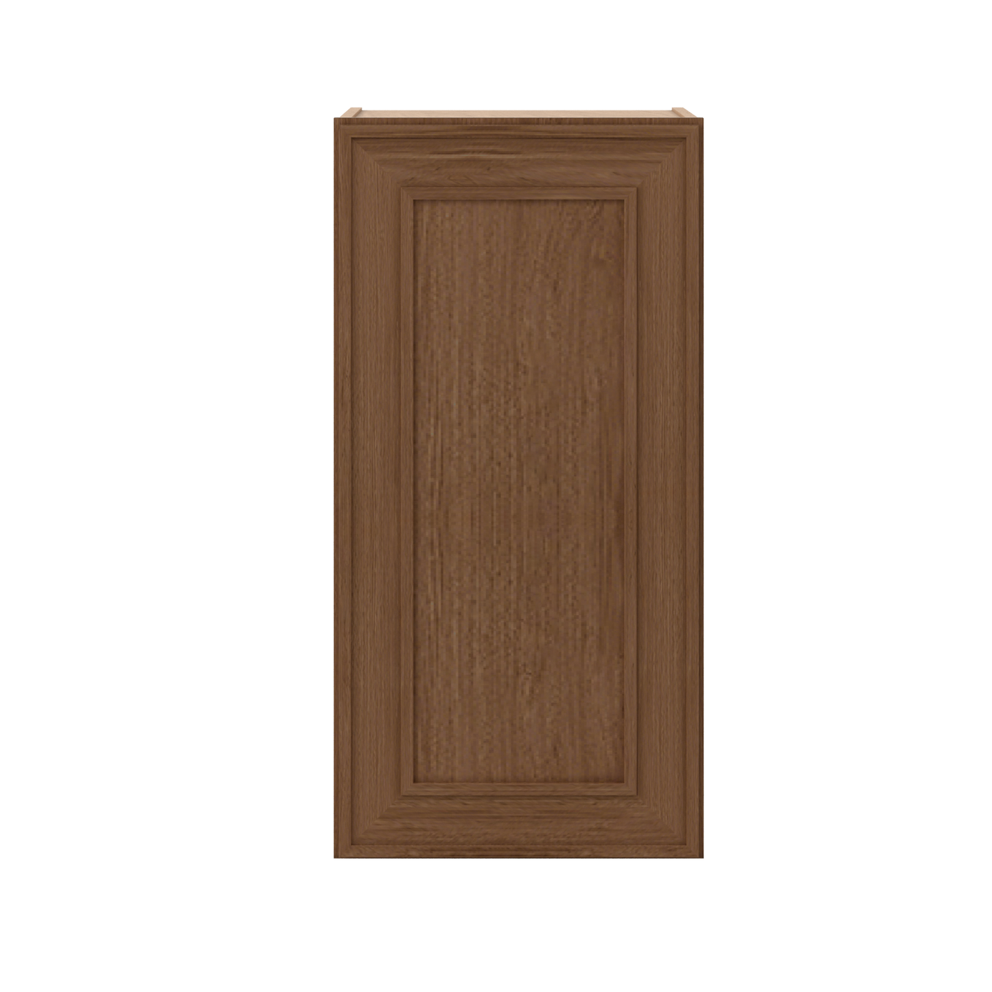 30" Tall Single Door 9", 12", 15", 18" & 21" Wall Cabinet Elegant Craftsman Mocha Shaker 1-1/4" Overlay Shaker