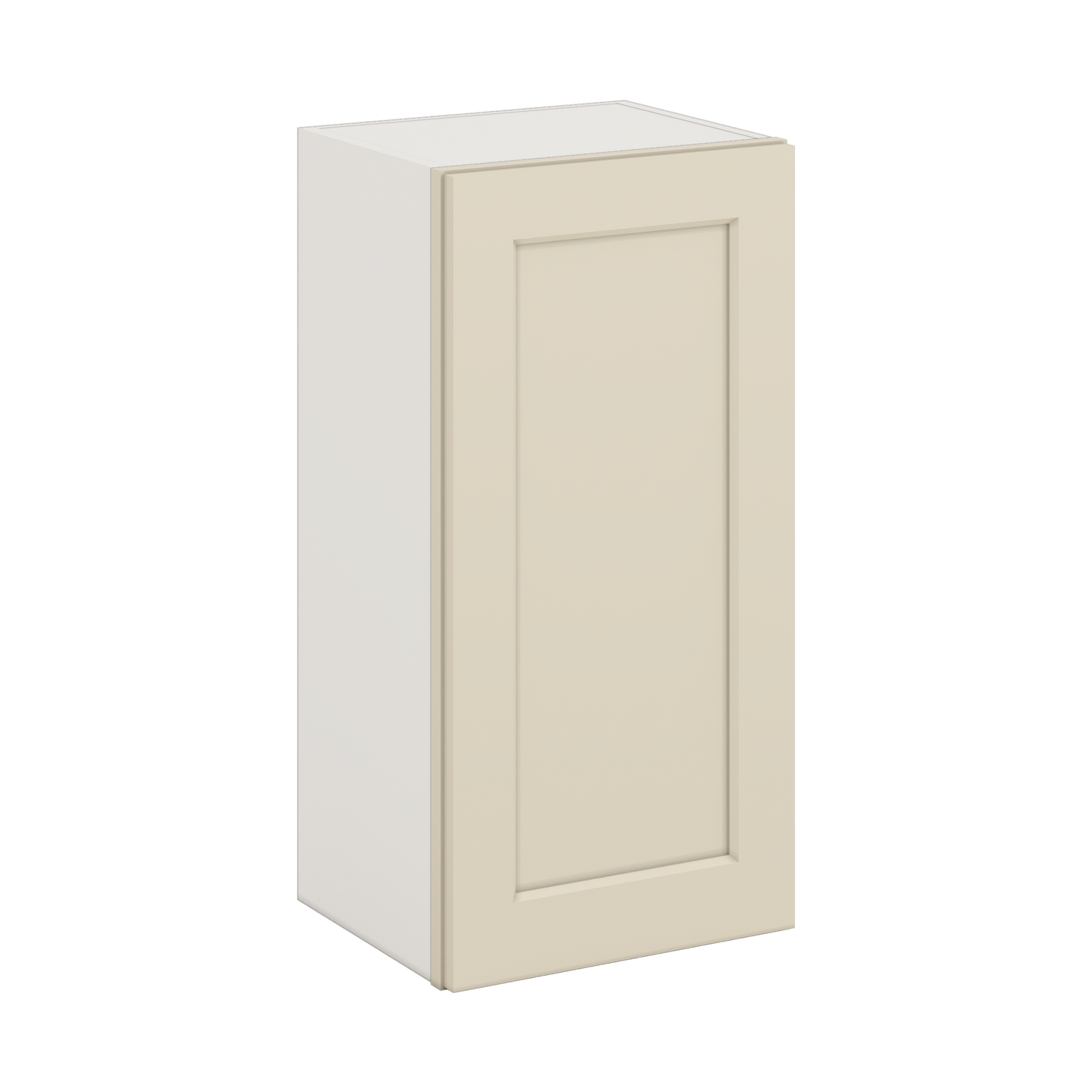 30" Tall Manhattan Cream Shaker 1-1/4" Overlay Wall Cabinet - Single Door 9", 12", 15", 18", 21" WIde