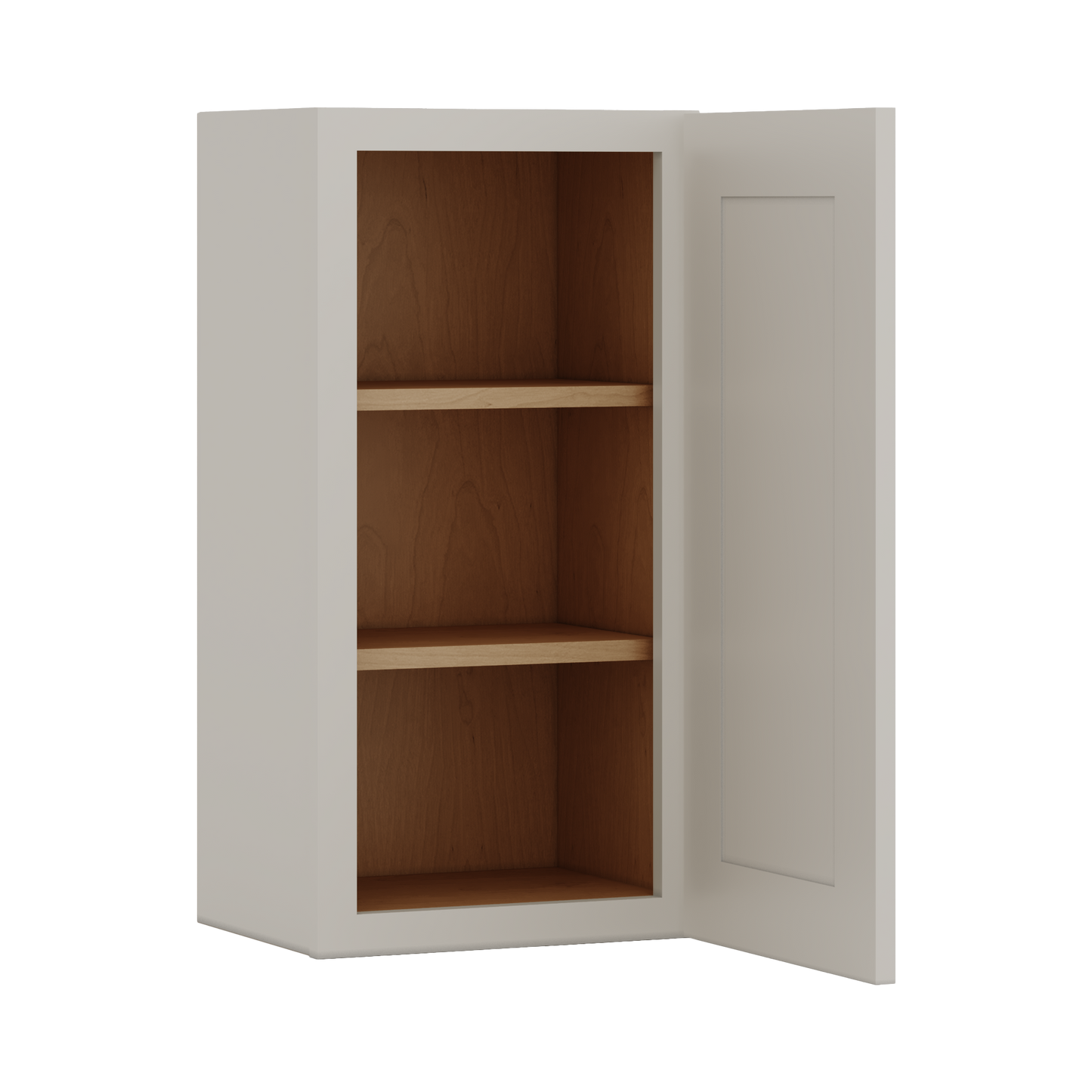 30" Tall 27LGDS Laguna Gray Double Shaker Wall Cabinet - Single Door 9", 12", 15", 18", 21" WIde