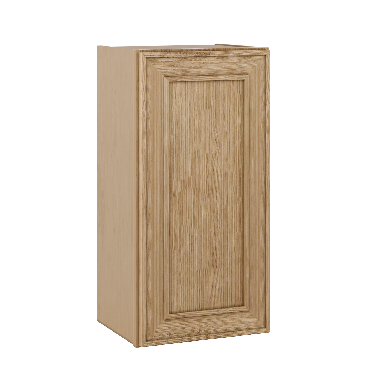 30" Tall Single Door 9", 12", 15", 18" & 21" Wall Cabinet Elegant Oak Craftsman Shaker 1-1/4" Overlay Shaker