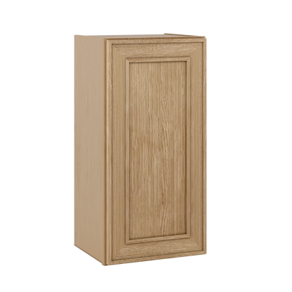 30" Tall Single Door 9", 12", 15", 18" & 21" Wall Cabinet Elegant Oak Craftsman Shaker 1-1/4" Overlay Shaker