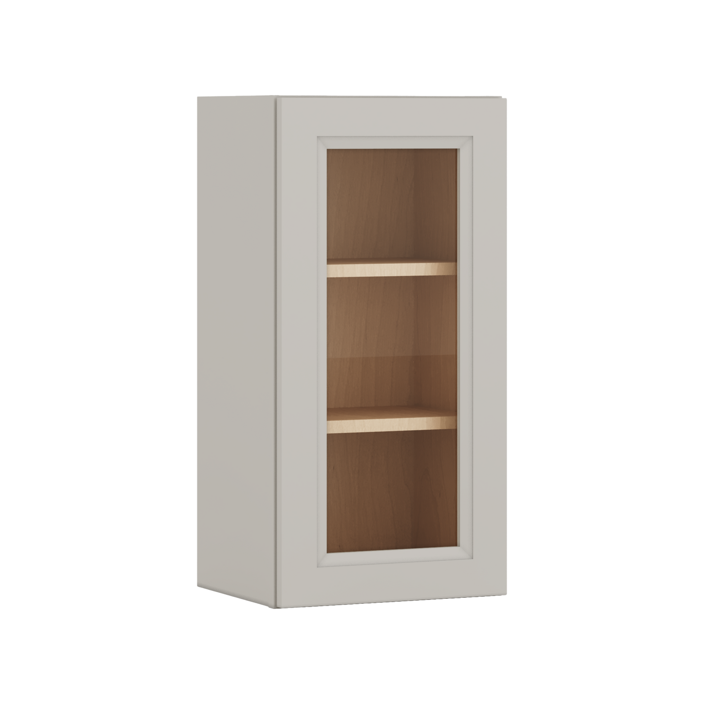 30" Tall 27LGDS Laguna Gray Double Shaker Glass Ready Wall Cabinet - Single Door 9", 12", 15", 18", 21" WIde