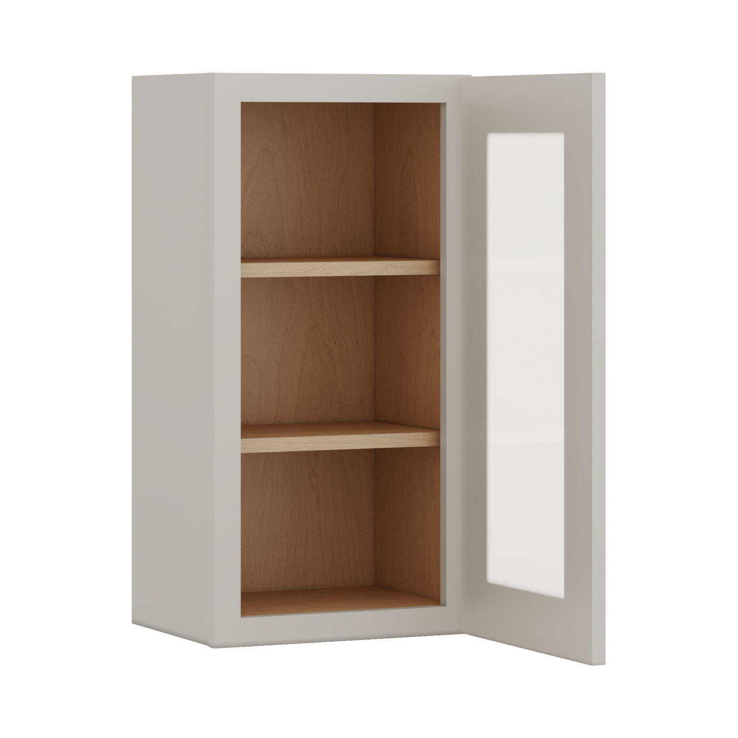 30" Tall 27LGDS Laguna Gray Double Shaker Glass Ready Wall Cabinet - Single Door 9", 12", 15", 18", 21" WIde