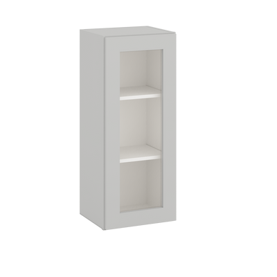 36" Tall | 15", 18", 30", and 36" Width | Wall Cabinet w/ Glass Ready Doors Matching Interior | RTA Unassembled | Premium White Full Overlay