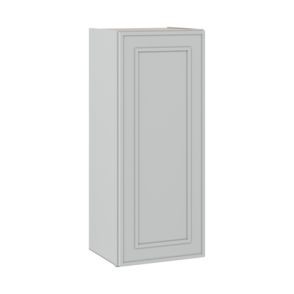 36" Tall Single Door 9", 12", 15", 18" & 21" White Elegant Oak 1-1/4" Overlay Shaker Wall Cabinet