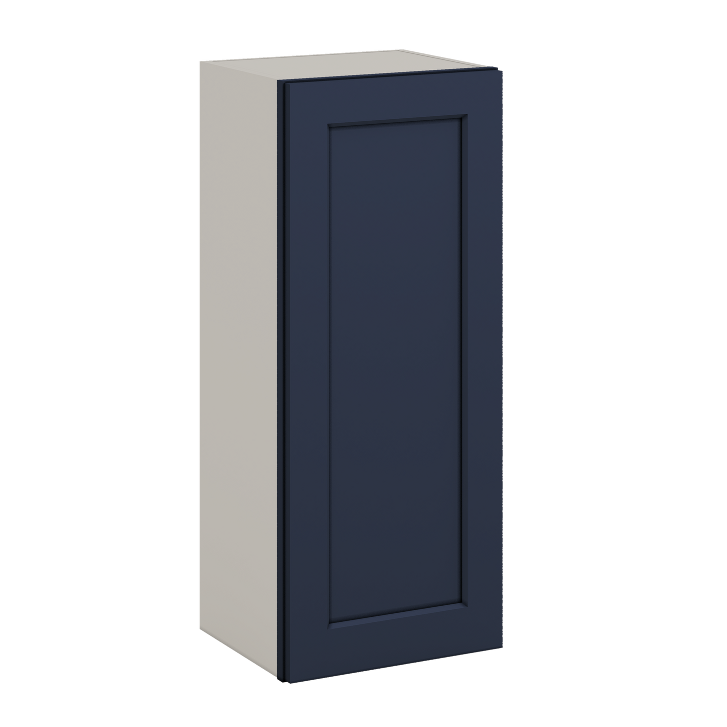 36" Tall NB29 Naval Blue Shaker 1-1/4" Overlay Wall Cabinet - Single Door 9", 12", 15", 18", 21"