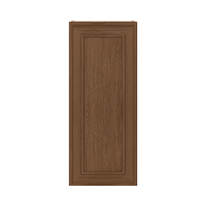 36" Tall Single Door 9", 12", 15", 18" & 21" Mocha Elegant Oak 1-1/4" Overlay Shaker Wall Cabinet