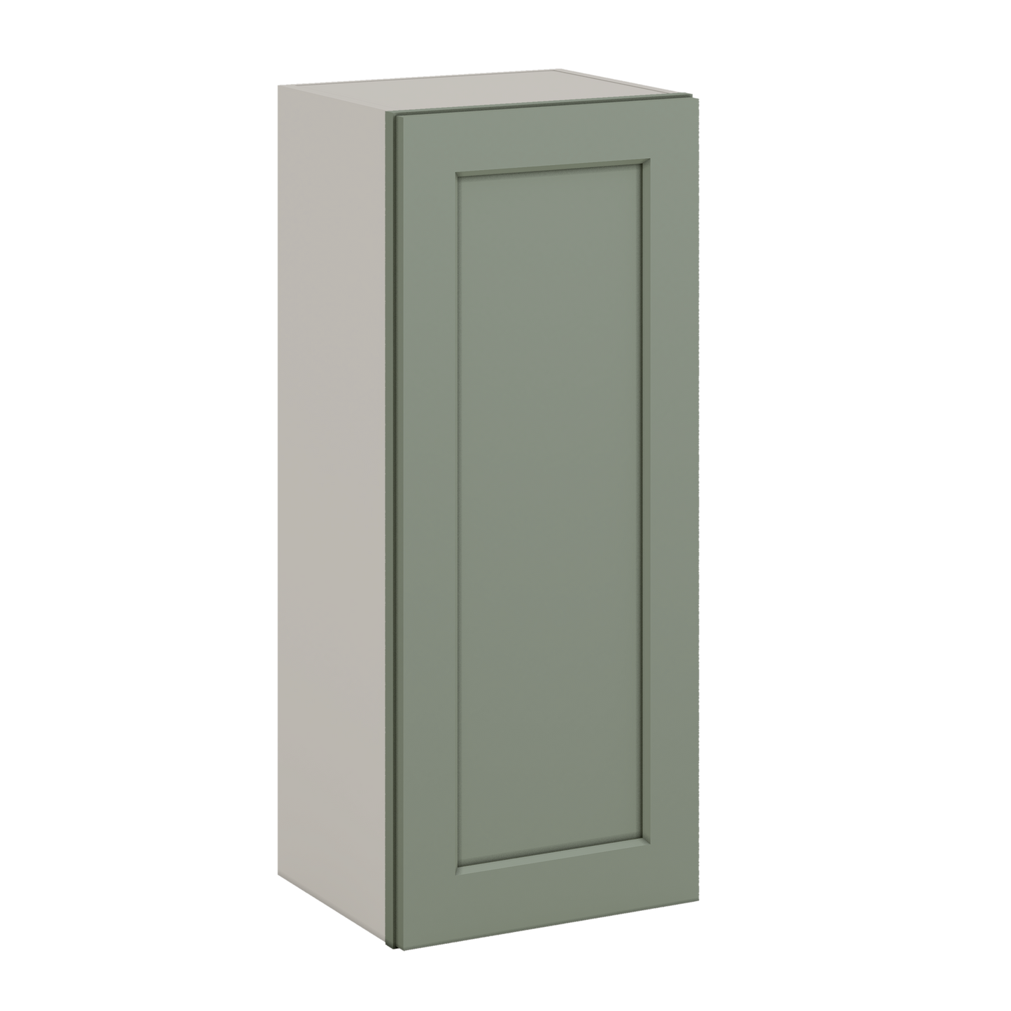 36" Tall Green Shaker 1-1/4" Overlay Wall Cabinet - Single Door 9", 12", 15", 18", 21"