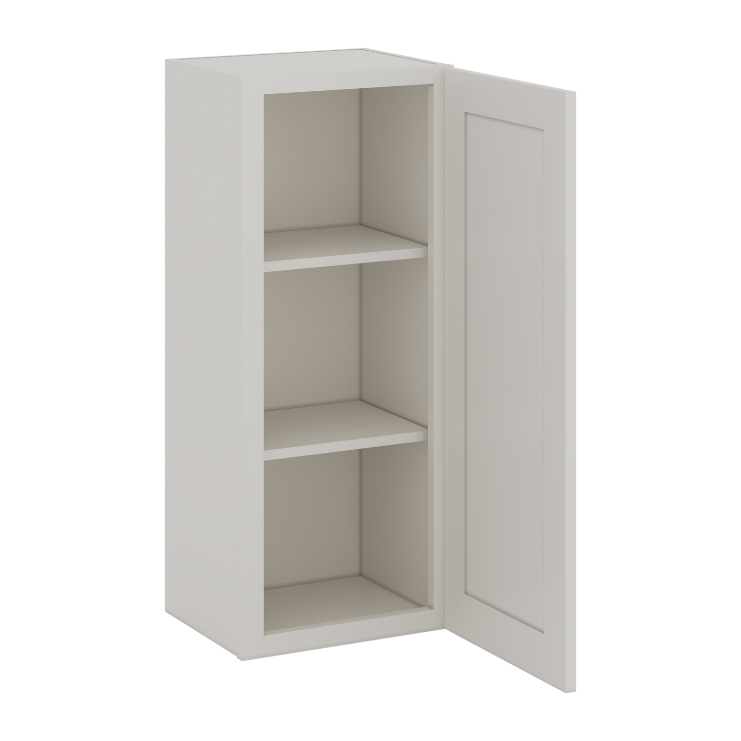 36" Tall ICE White Shaker 1-1/4" Overlay Wall Cabinet - Single Door 9", 12", 15", 18", 21" CWS/CWB