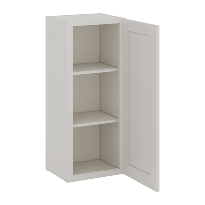 36" Tall ICE White Shaker 1-1/4" Overlay Wall Cabinet - Single Door 9", 12", 15", 18", 21" CWS/CWB