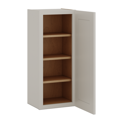 36" Tall 27LGDS Laguna Gray Double Shaker Wall Cabinet - Single Door 9", 12", 15", 18", 21"