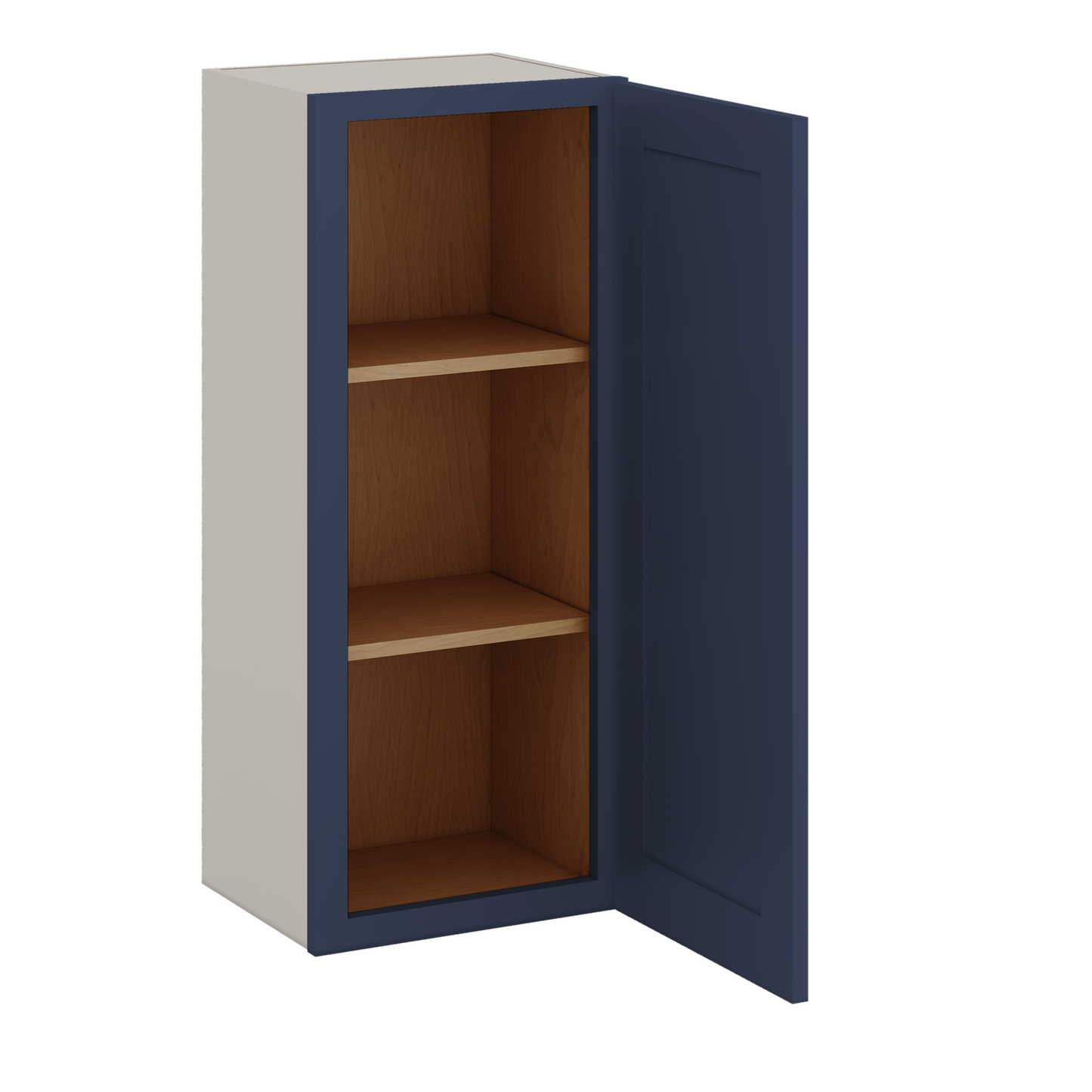 36" Tall NB29 Naval Blue Shaker 1-1/4" Overlay Wall Cabinet - Single Door 9", 12", 15", 18", 21"
