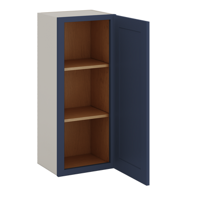 36" Tall NB29 Naval Blue Shaker 1-1/4" Overlay Wall Cabinet - Single Door 9", 12", 15", 18", 21"