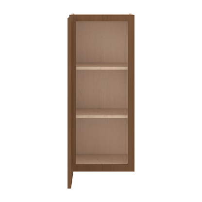 36" Tall Single Door 9", 12", 15", 18" & 21" Elegant Craftsman Mocha Shaker Wall Cabinet