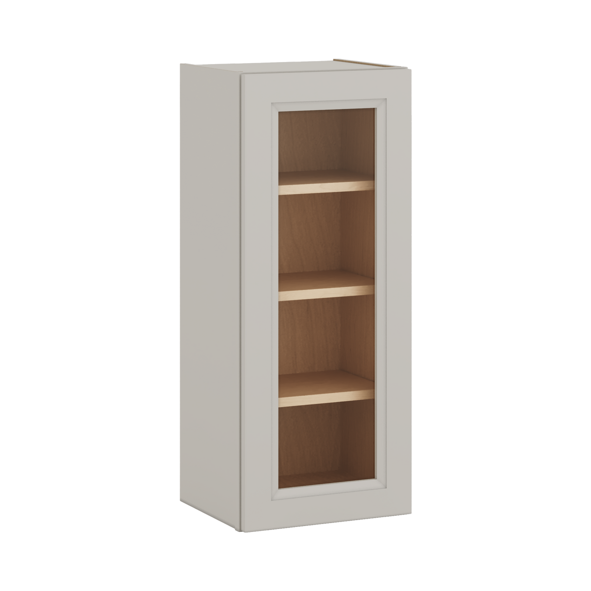 36" Tall 27LGDS Laguna Gray Double Shaker Glass Ready Wall Cabinet - Single Door 9", 12", 15", 18", 21"