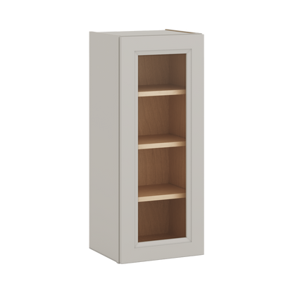 36" Tall 27LGDS Laguna Gray Double Shaker Glass Ready Wall Cabinet - Single Door 9", 12", 15", 18", 21"