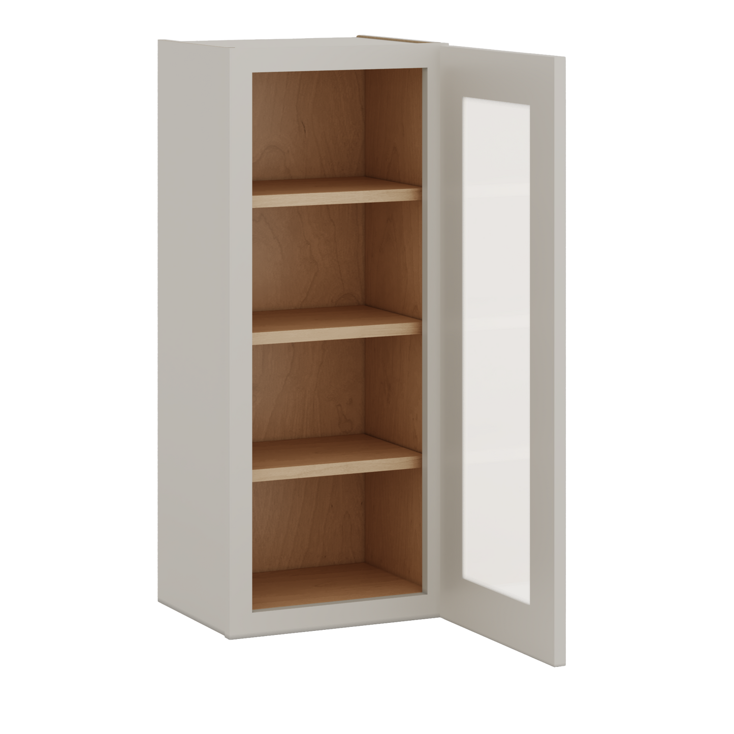 36" Tall 27LGDS Laguna Gray Double Shaker Glass Ready Wall Cabinet - Single Door 9", 12", 15", 18", 21"