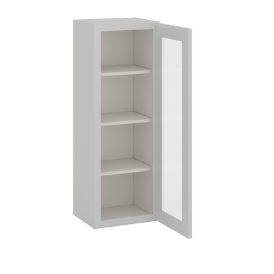 42" Tall | 15", 18", 30", and 36" Width | Wall Cabinet w/ Glass Ready Doors Matching Interior | RTA Unassembled | Premium White Full Overlay