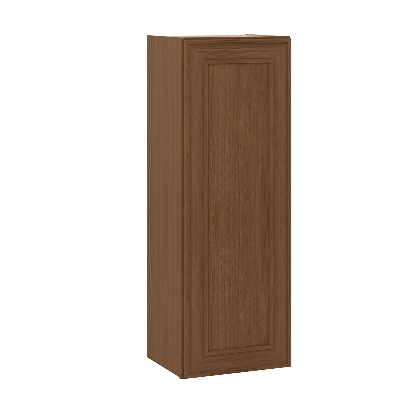 42" Tall Single Door 9", 12", 15", 18" & 21" Elegant Craftsman Mocha Shaker 1-1/4" Overlay Wall Cabinet