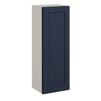 42" Tall NB29 Naval Blue Shaker 1-1/4" Overlay Wall Cabinet - Single Door 9", 12", 15", 18", 21"