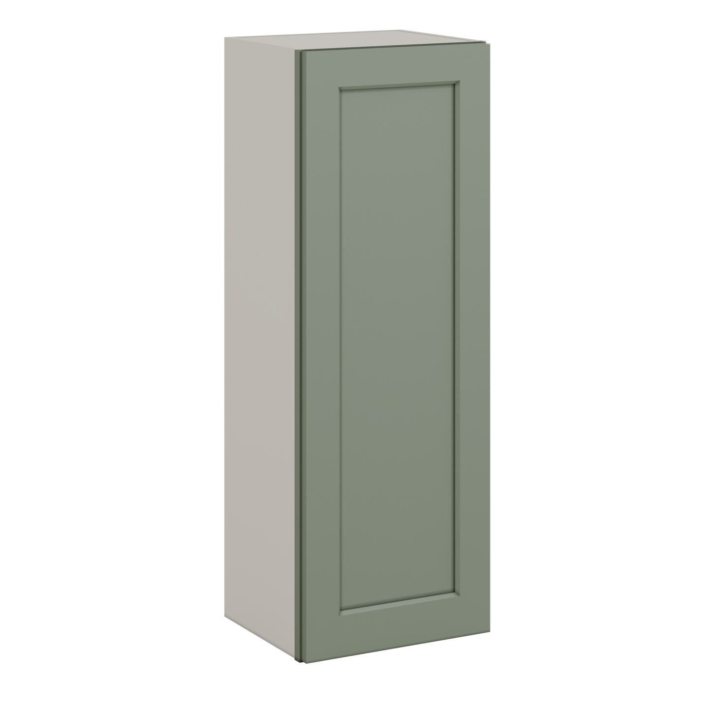 42" Tall Green Shaker 1-1/4" Overlay Wall Cabinet - Single Door 9", 12", 15", 18", 21"