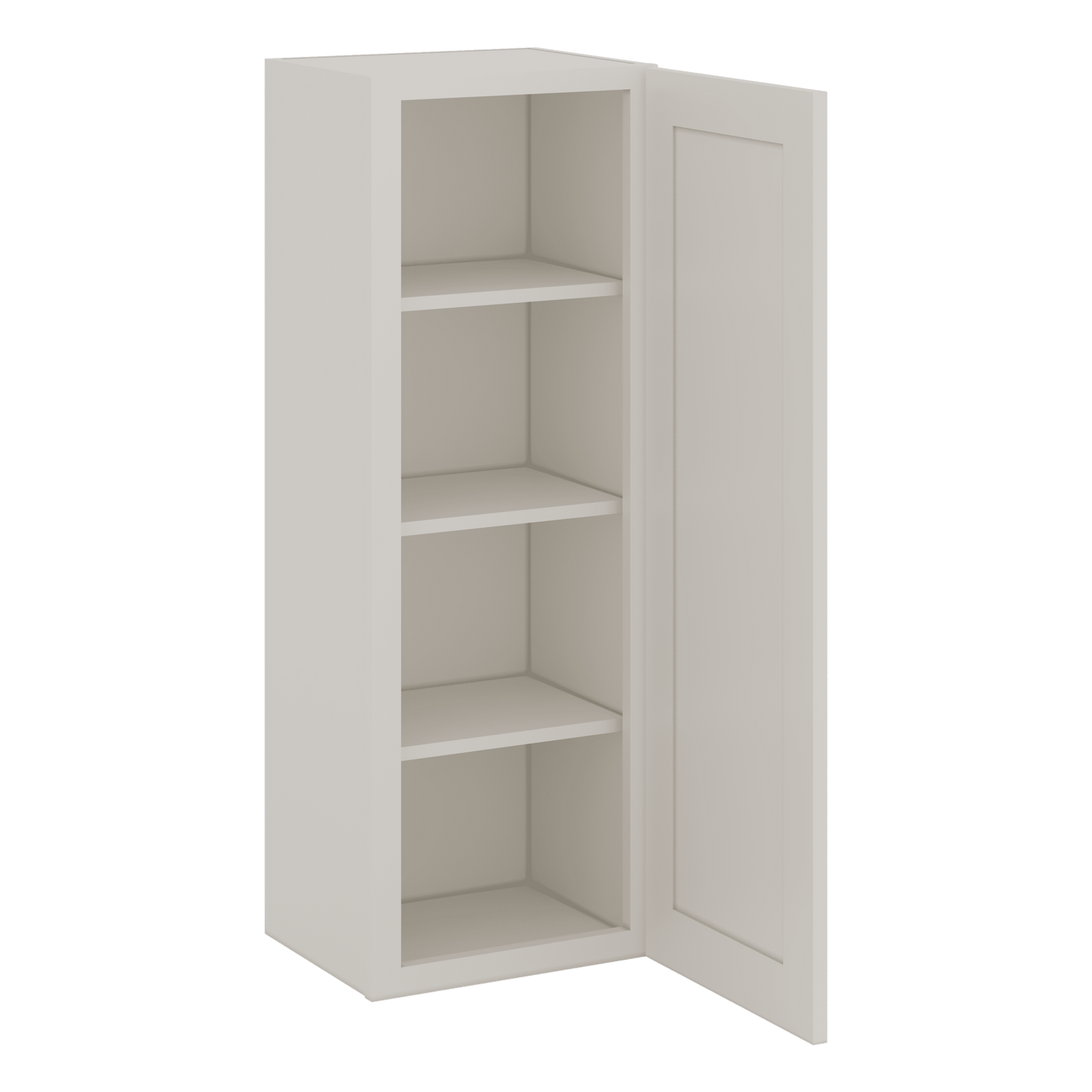 40" Tall 2WS White Shaker 1-1/4" Overlay Wall Cabinet - Single Door 9", 12", 15", 18", 21"