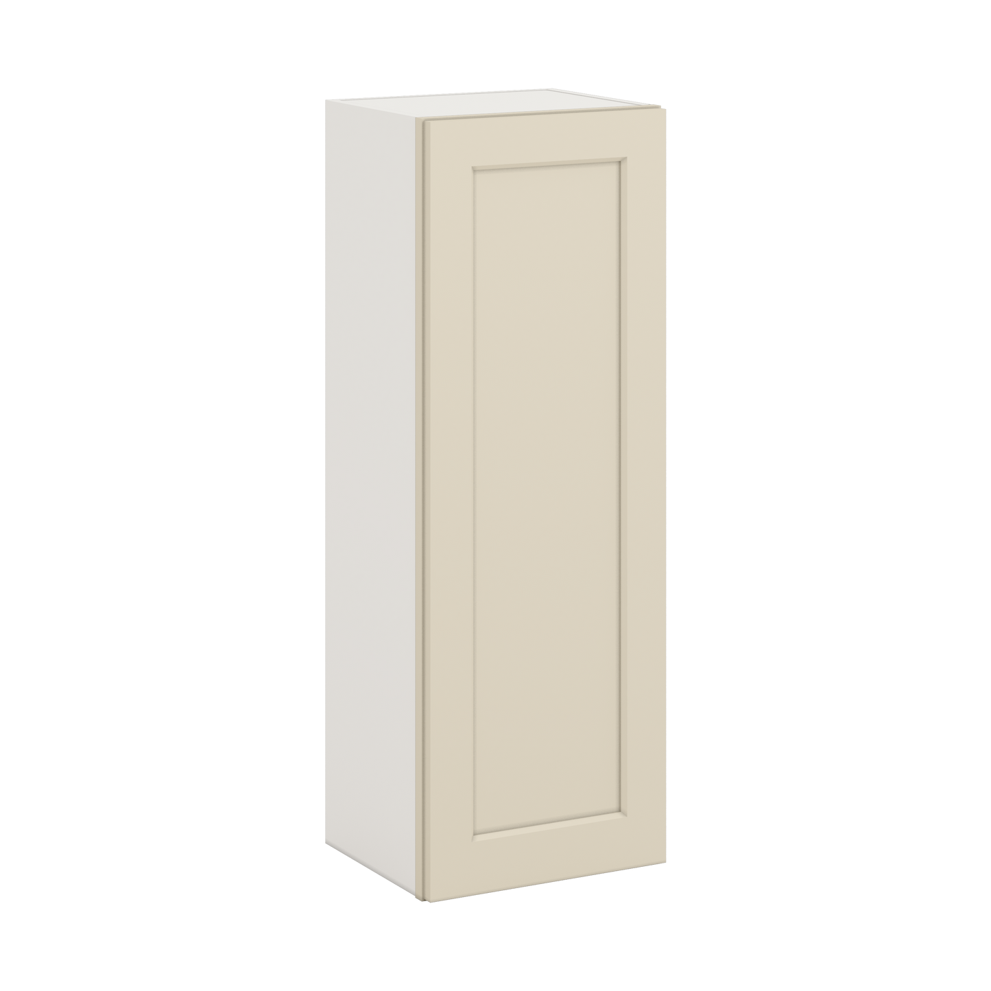 42" Tall Manhattan Cream Shaker 1-1/4" Overlay Wall Cabinet - Single Door 9", 12", 15", 18", 21"