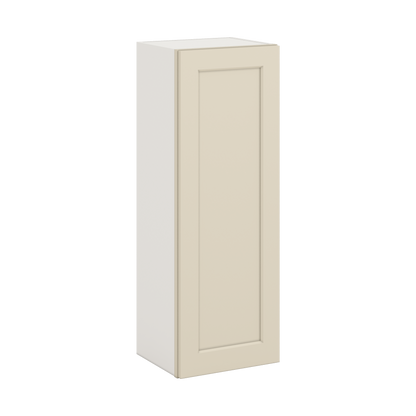 42" Tall Manhattan Cream Shaker 1-1/4" Overlay Wall Cabinet - Single Door 9", 12", 15", 18", 21"