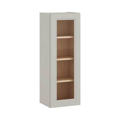 42" Tall 27LGDS Laguna Gray Double Shaker Glass Ready Wall Cabinet - Single Door 9", 12", 15", 18", 21"