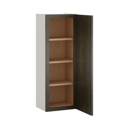 42" Tall Huntington Cinder Double Shaker Wall Cabinet - Single Door 9", 12", 15", 18", 21"