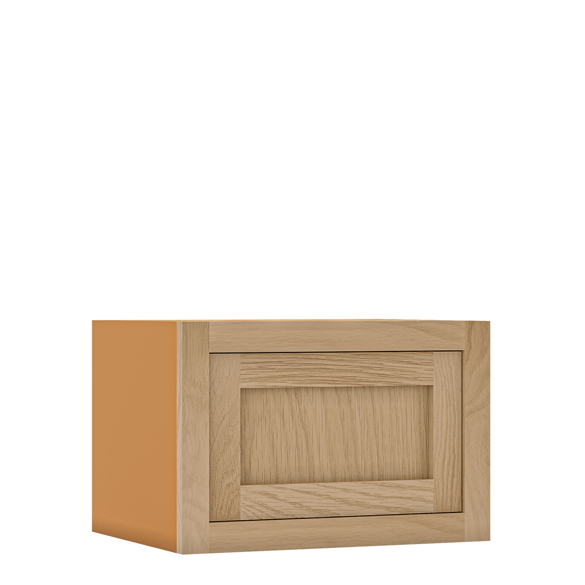 12" Tall Single Door 9" to 21" Wide - Inset Oak Shaker Wall Cabinet - Special Order