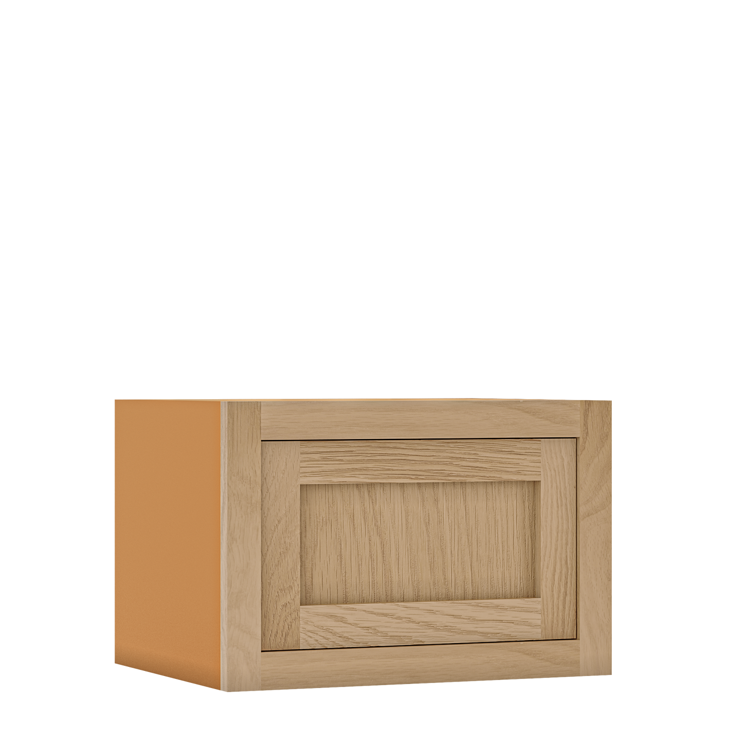 12" Tall Inset Oak Shaker Wall Cabinet - Single Door 9" to 21" Wide - Special Order