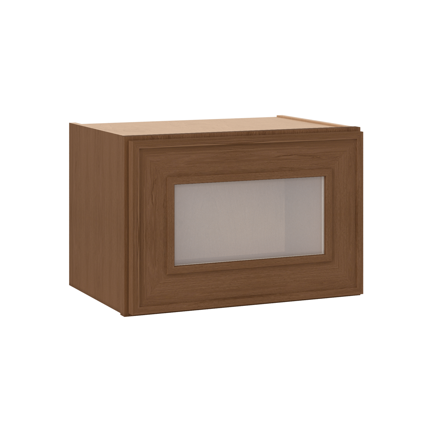 12" Tall 12" Deep - 12", 15", 18", 21", 24", 27", 30", 33" & 36" Wide Glass Door Stacker | Wall Mocha Elegant Oak Craftsman Shaker 1-1/4" Overlay Wall Cabinet