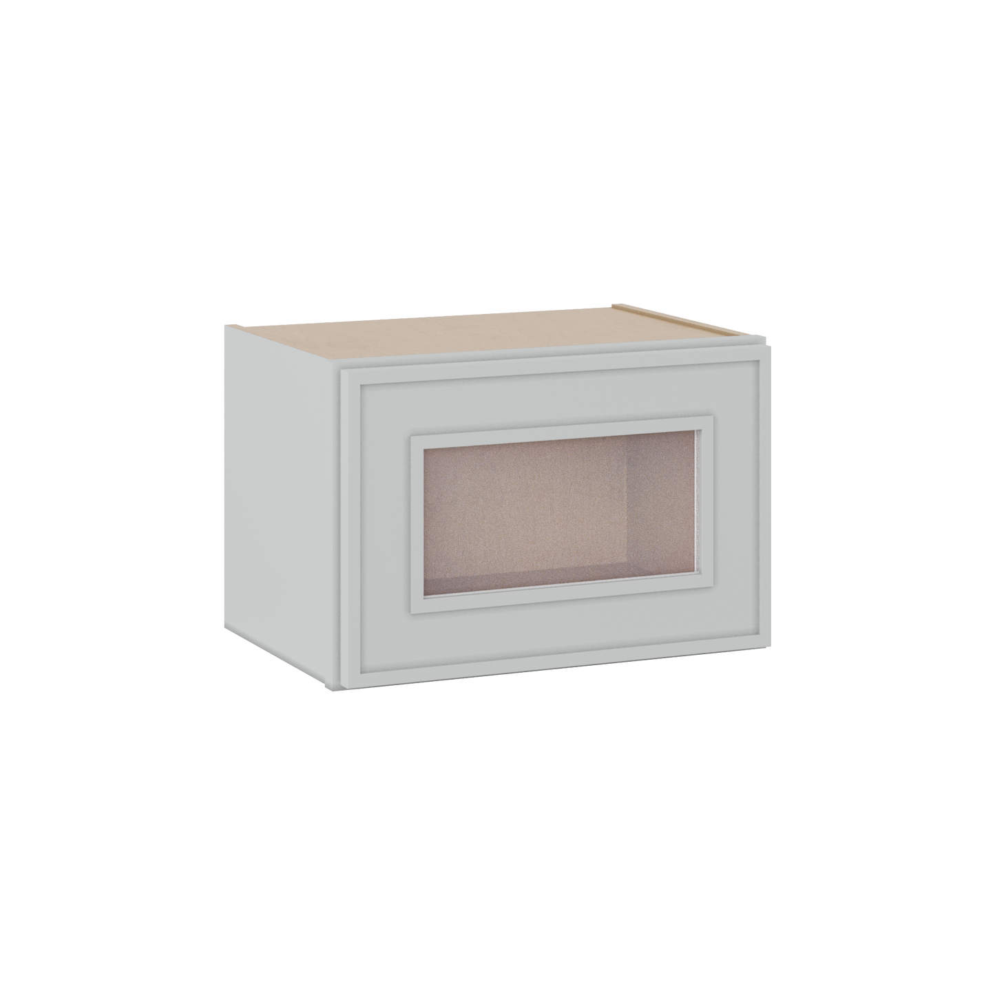 12" Tall 12" Deep Glass Door Stacker | Wall White Elegant Oak Craftsman Shaker 1-1/4" Overlay Wall Cabinet -  12", 15", 18", 21", 24", 27", 30", 33" & 36" Wide
