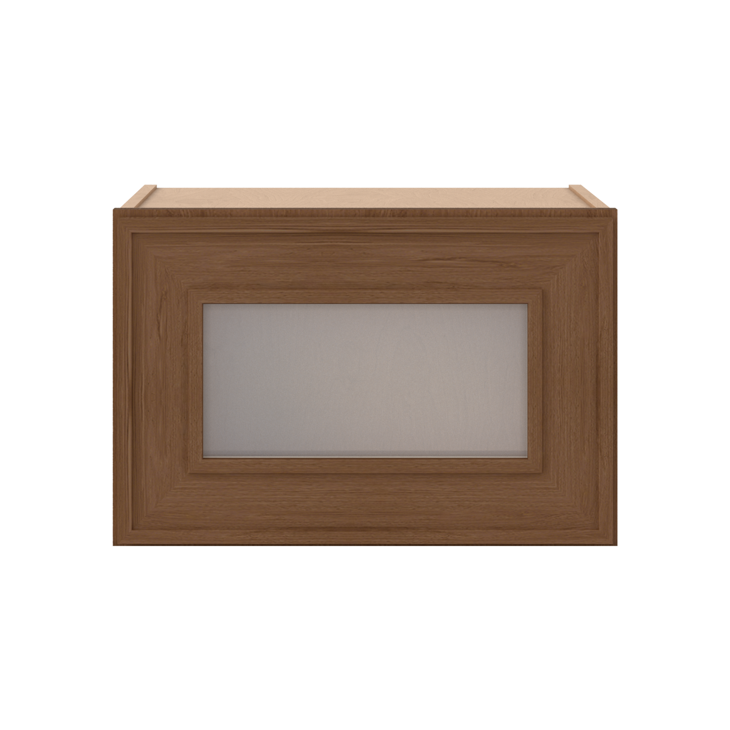 12" Tall 12" Deep - 12", 15", 18", 21", 24", 27", 30", 33" & 36" Wide Glass Door Stacker | Wall Mocha Elegant Oak Craftsman Shaker 1-1/4" Overlay Wall Cabinet