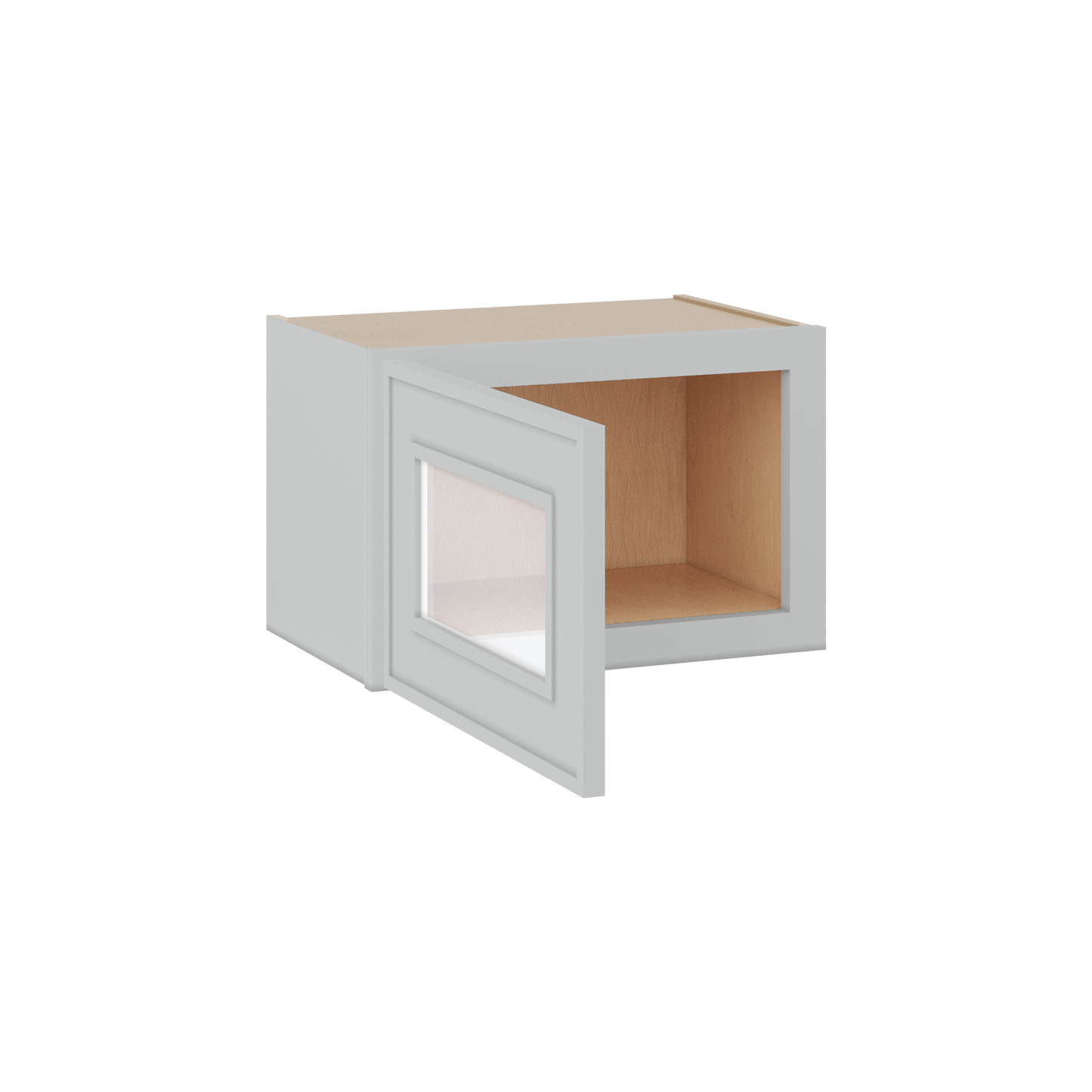 12" Tall 12" Deep Glass Door Stacker | Wall White Elegant Oak Craftsman Shaker 1-1/4" Overlay Wall Cabinet -  12", 15", 18", 21", 24", 27", 30", 33" & 36" Wide