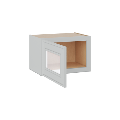 12" Tall 12" Deep Glass Door Stacker | Wall White Elegant Oak Craftsman Shaker 1-1/4" Overlay Wall Cabinet -  12", 15", 18", 21", 24", 27", 30", 33" & 36" Wide
