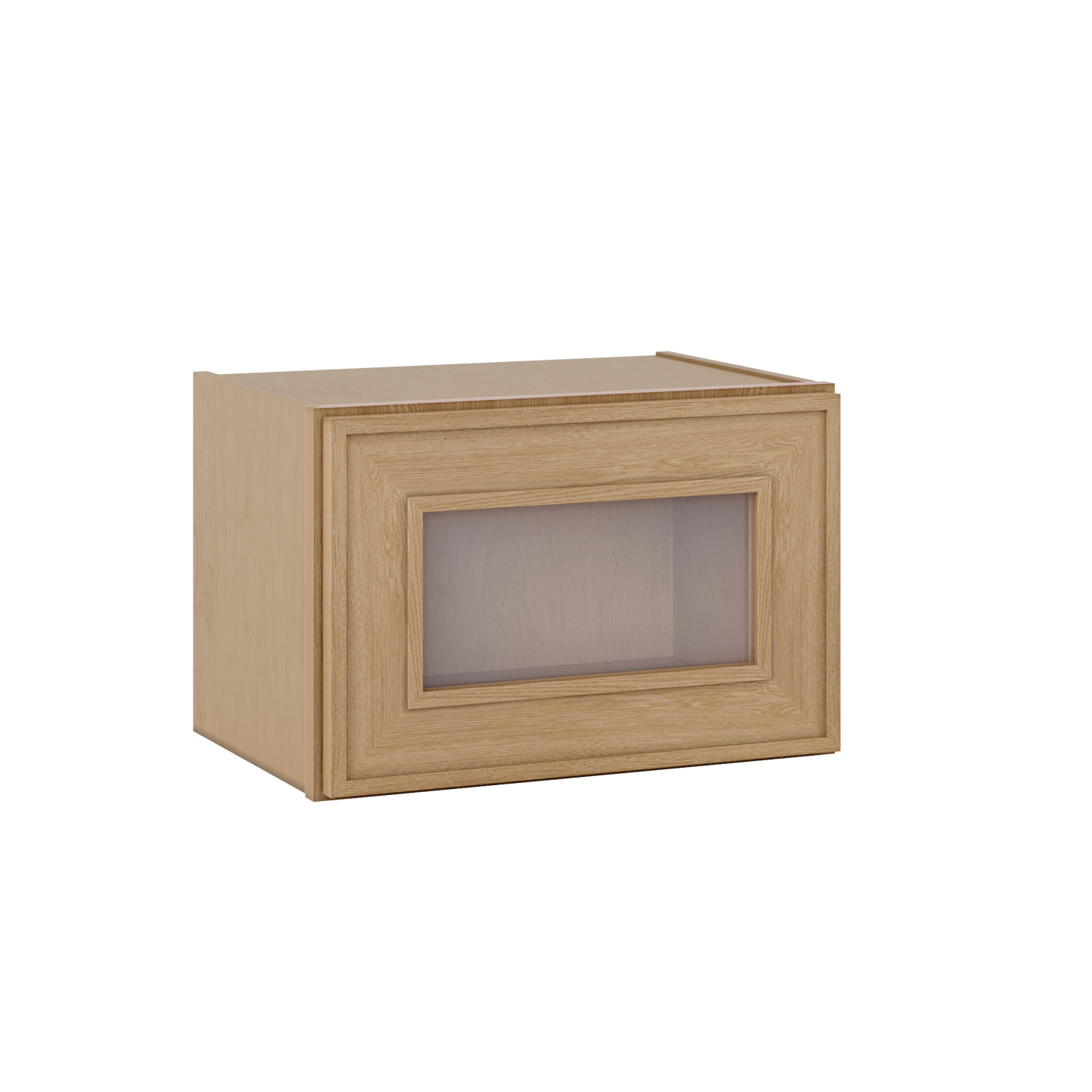 12" Tall 12" Deep Glass Door Stacker | Wall Elegant Oak Craftsman Shaker 1-1/4" Overlay Wall Cabinet -  12", 15", 18", 21", 24", 27", 30", 33" & 36" Wide