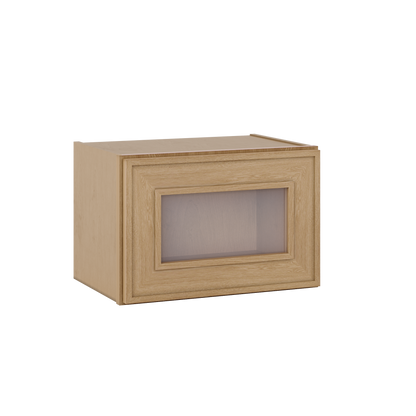 12" Tall 12" Deep Glass Door Stacker | Wall Elegant Oak Craftsman Shaker 1-1/4" Overlay Wall Cabinet -  12", 15", 18", 21", 24", 27", 30", 33" & 36" Wide