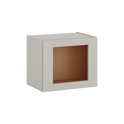 15" Tall 27LGDS Laguna Gray Double Shaker Stackable Glass Ready Wall Cabinet - Single Door 9", 12", 15", 18" & 21" Wide