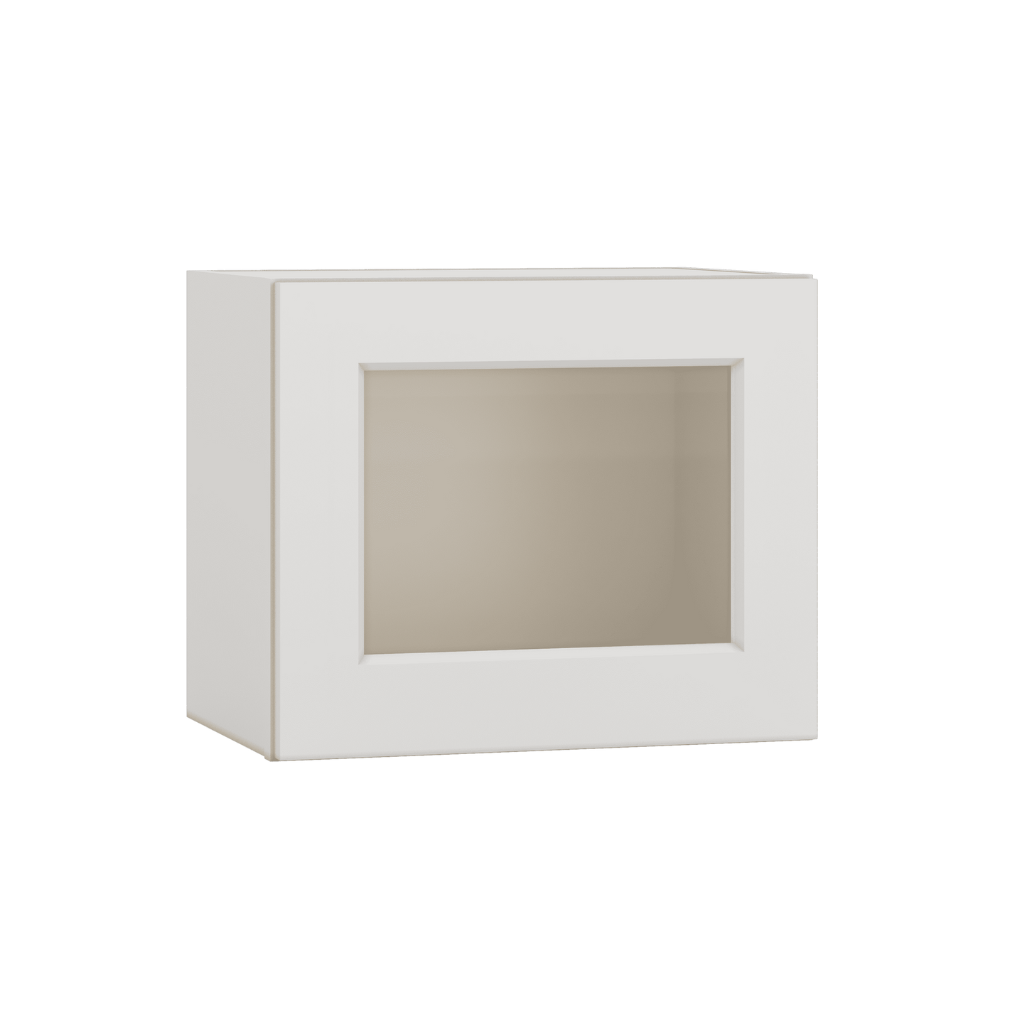 15" Tall 2WS White Shaker Stackable Glass Ready Wall Cabinet - Single Door 9", 12", 15", 18" & 21" Wide
