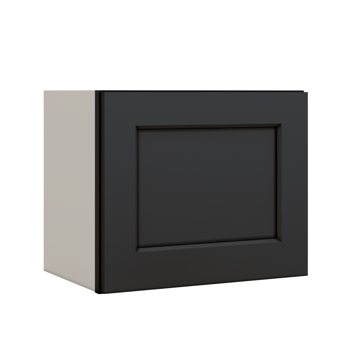 15" Tall 15HNS Hermosa Noir Black Shaker Stackable Wall Cabinet - Single Door 9", 12", 15", 18" & 21" Wide